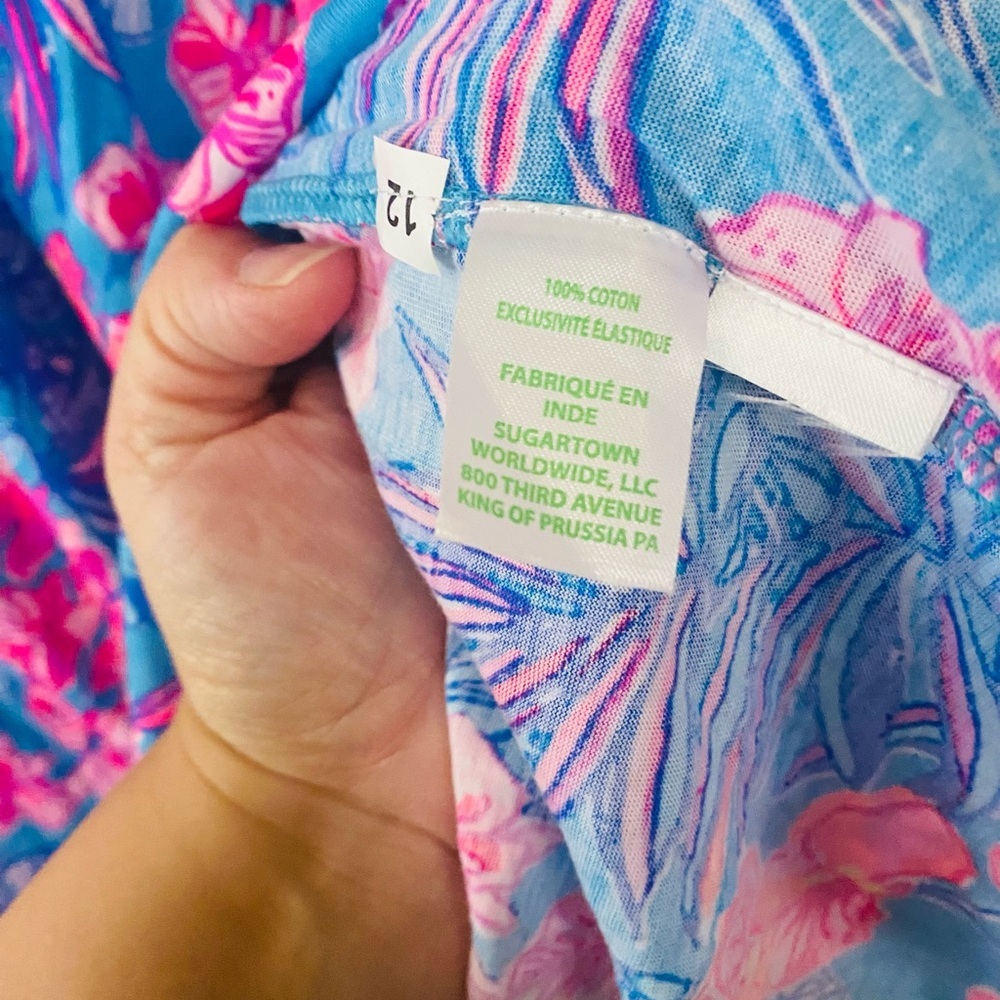 Lilly Pulitzer Delaney Dress Cumulus Blue Orchid Oasis Women’s Size 14 NWOT - Picture 5 of 10